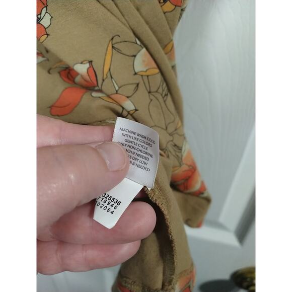 J. Jill Tan Floral Midi Skirt - Picture 6 of 8